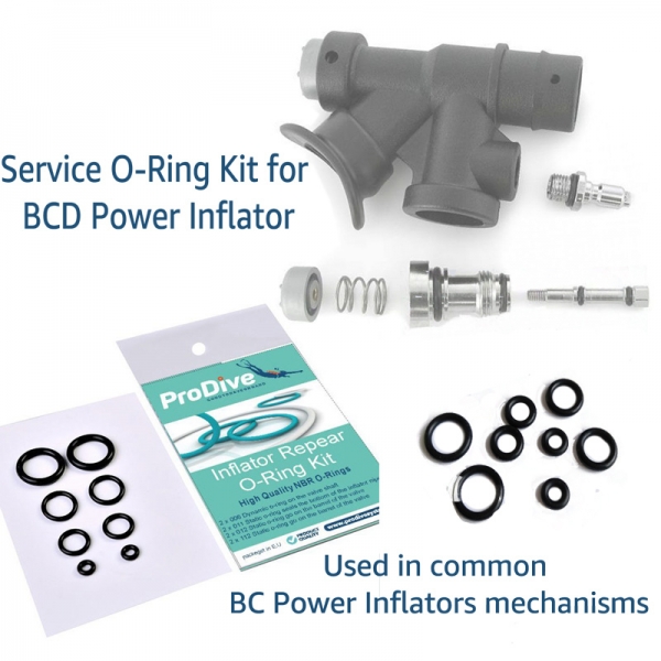 Viton BC Power Inflator O-Ring Kit, Five Pieces
